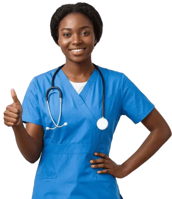Smiling dental nurse giving a thumbs up at Garden Family Dental Centre