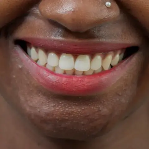 Close-up of a woman's candid smile
